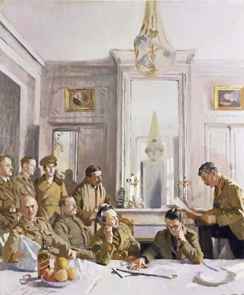 Sir William Orpen Some Members of the Allied Press Camp,with their Pres Officers Germany oil painting art